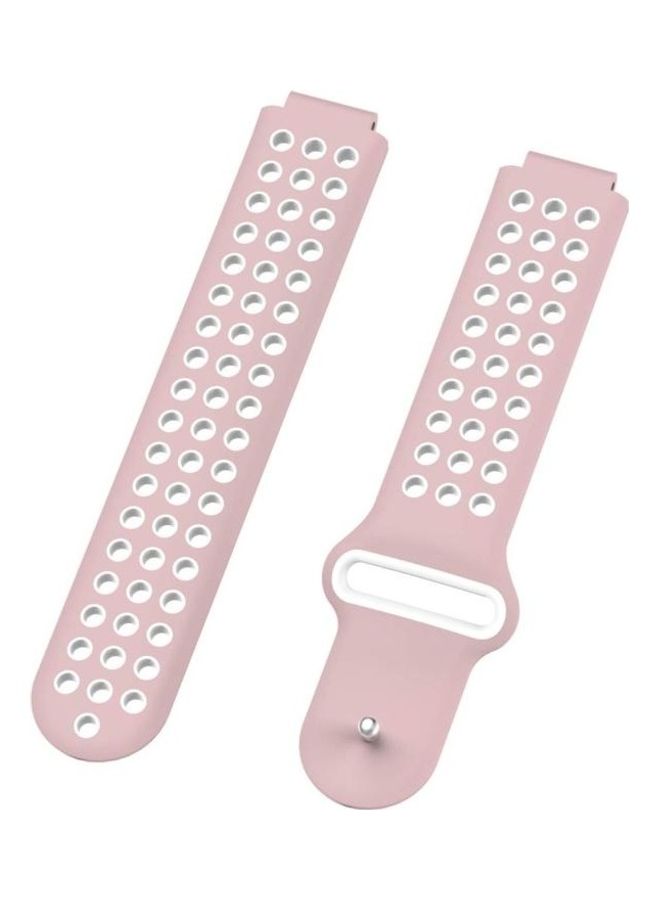 BGM Double Colour Silicone Sport Wrist Strap For Garmin Forerunner 220 / Approach S5 / S20 Pink/White - Image 3