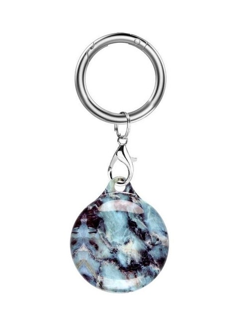 TPU Marble Pattern Shockproof Protective Cover Case with Keychain Hook Loop For Apple AirTag Multicolour