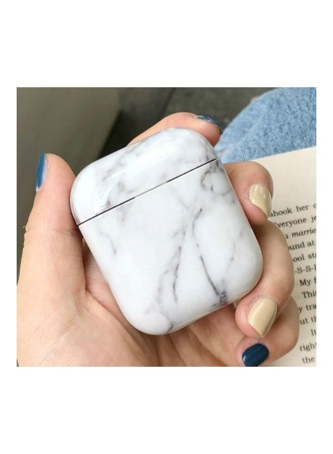 BGM - Glossy Pattern Bluetooth Earphone Case For Apple AirPods 1/2 White - Image 1