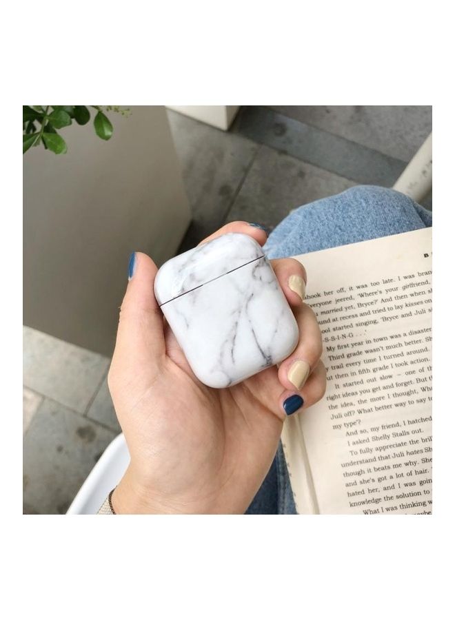 BGM - Glossy Pattern Bluetooth Earphone Case For Apple AirPods 1/2 White - Image 1