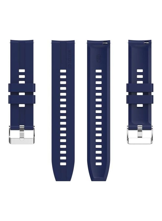 بي جي إم سوار معصم بديل مصنوع من السيليكون مزود بإبزيم لساعة هواوي GT 2 مقاس 42 مم أزرق ميدنايت - Image 2