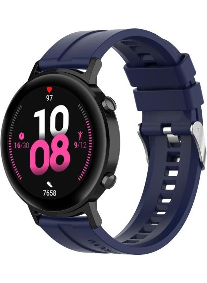 بي جي إم سوار معصم بديل مصنوع من السيليكون مزود بإبزيم لساعة هواوي GT 2 مقاس 42 مم أزرق ميدنايت - Image 4