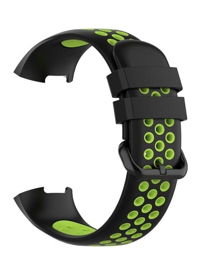 BGM Watch Button Two Colours Silicone Replacement Strap Watchband For Fitbit Charge 4 / Charge 3 / Charge 3 SE Black - Image 2