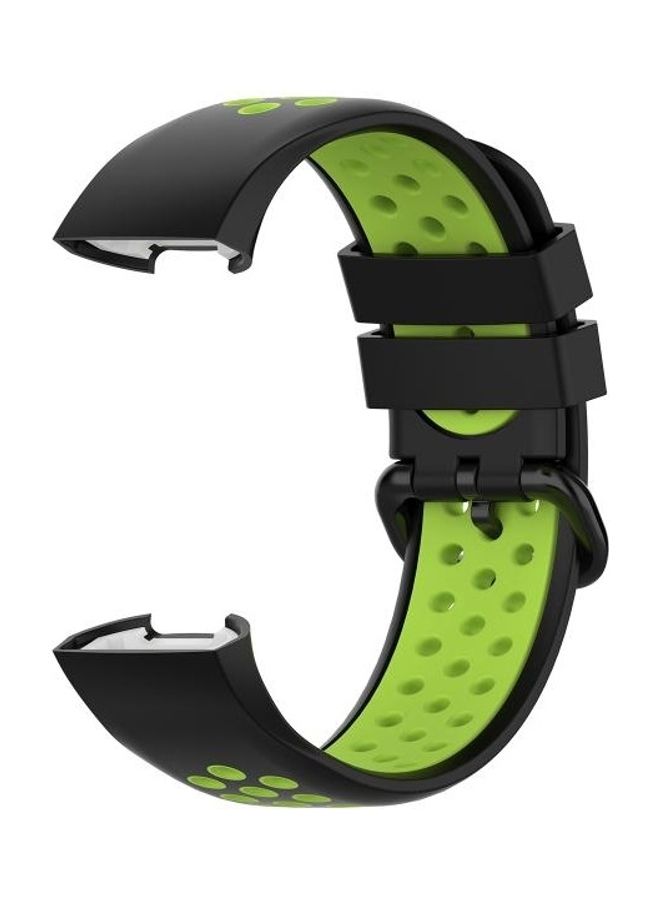 BGM Watch Button Two Colours Silicone Replacement Strap Watchband For Fitbit Charge 4 / Charge 3 / Charge 3 SE Black - Image 3