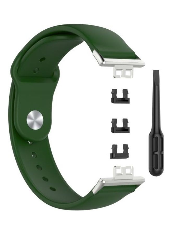بي جي إم سوار بديل من السيليكون بلون سادة لساعة هواوي ووتش فيت مقاس 18 مم أخضر - Image 1