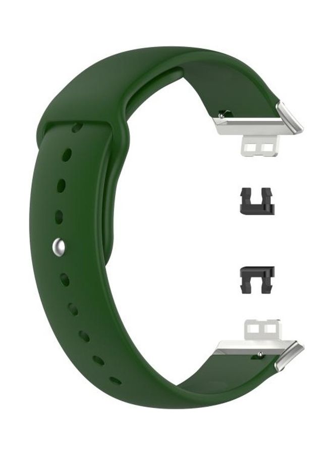 بي جي إم سوار بديل من السيليكون بلون سادة لساعة هواوي ووتش فيت مقاس 18 مم أخضر - Image 2