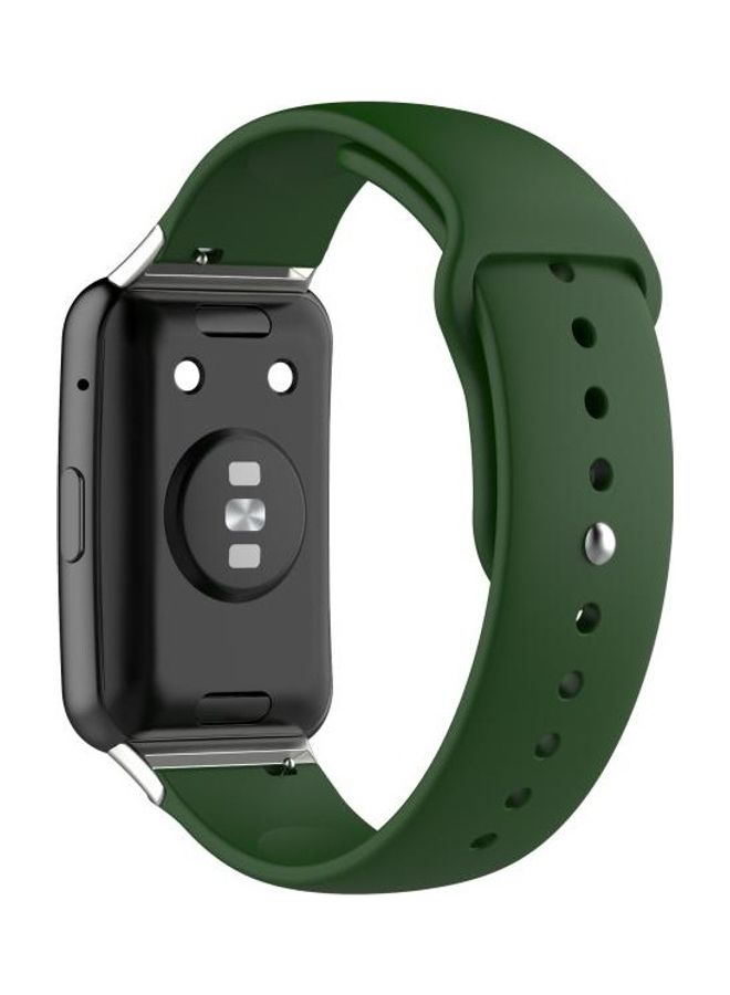 بي جي إم سوار بديل من السيليكون بلون سادة لساعة هواوي ووتش فيت مقاس 18 مم أخضر - Image 5
