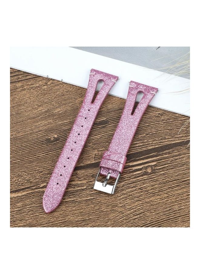 BGM Cowhide Pointed Tail Open Leather Strap For Fitbit Versa 2 Shining Rose - Image 4