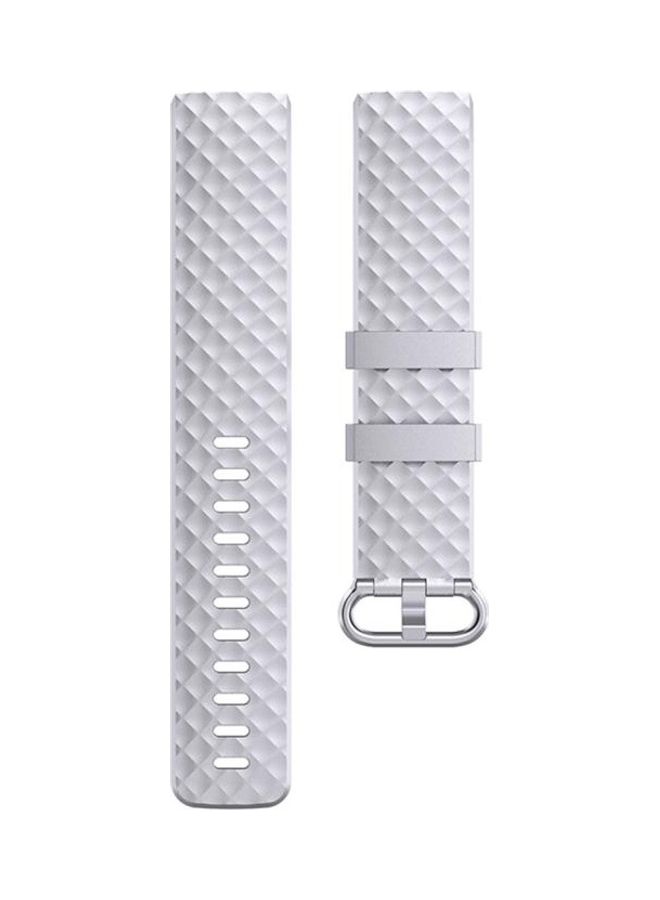 BGM Buckle TPU Wrist Strap Watch Band For Fitbit Charge 4 / Charge 3 / Charge 3 Silver - Image 2