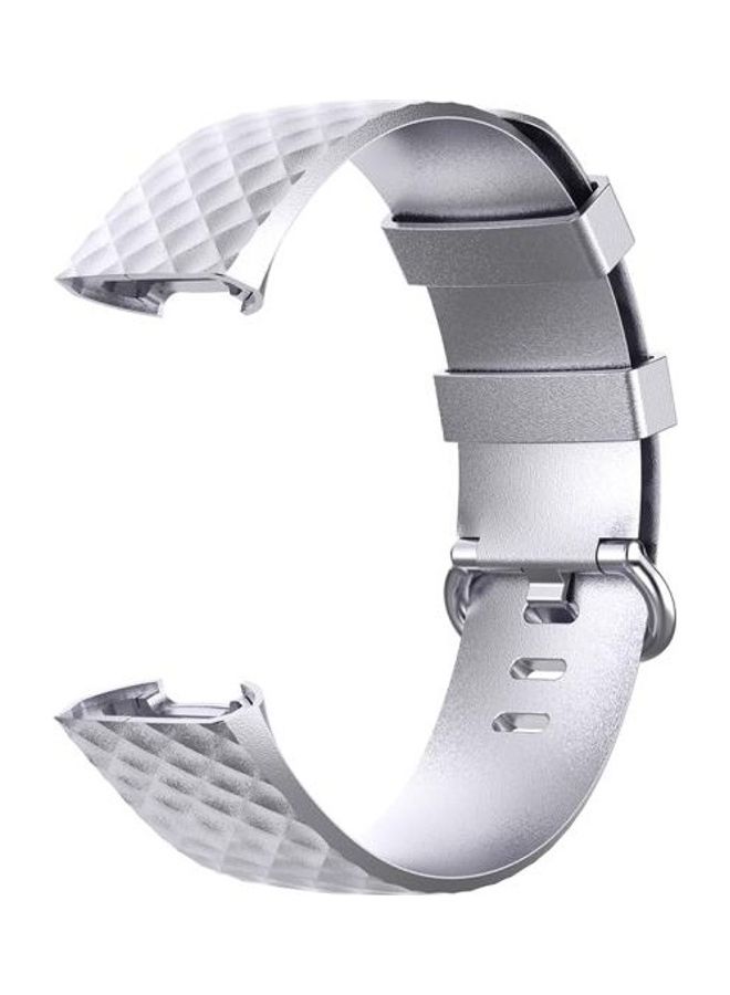 BGM Buckle TPU Wrist Strap Watch Band For Fitbit Charge 4 / Charge 3 / Charge 3 Silver - Image 3