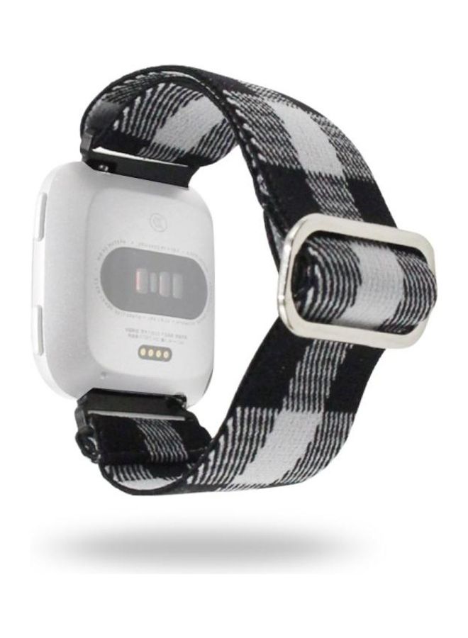 BGM Adjustable Nylon  Strap Watchband For Fitbit Versa Black/Grey - Image 1