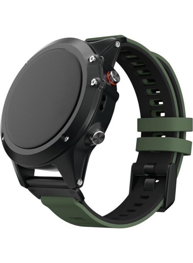 BGM Two-Tone Silicone Quick Release Replacement Band For Garmin Fenix 6X Army Green/Black - Image 3