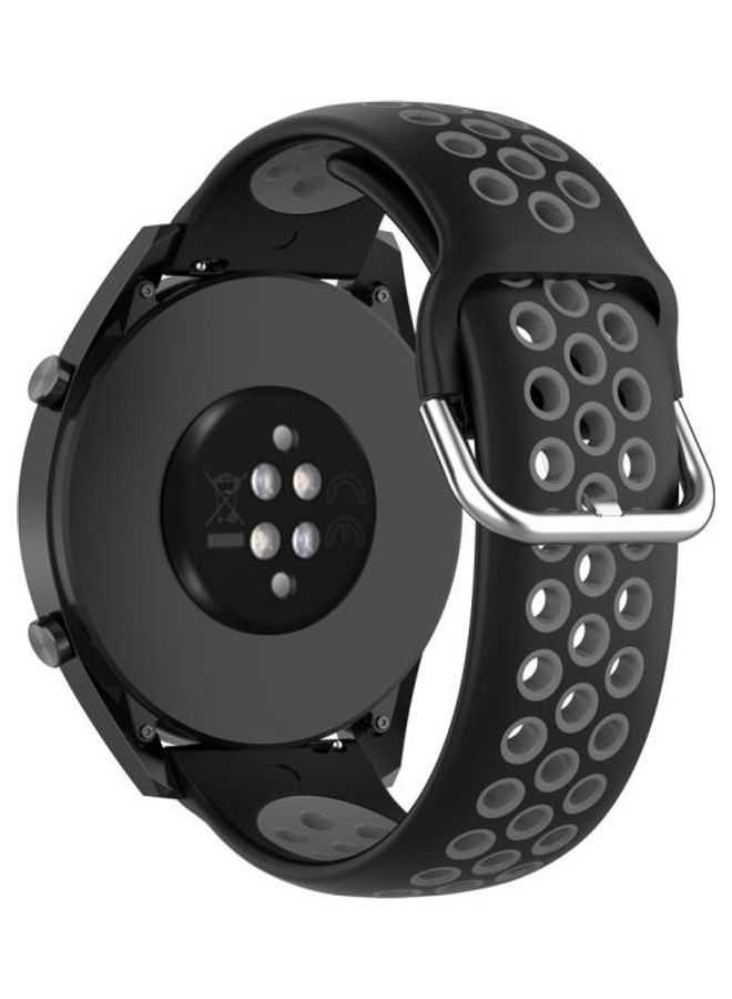 BGM Clasp Sport Wrist Strap Watchband For Huawei GT 46mm/42mm Black/Grey - Image 2