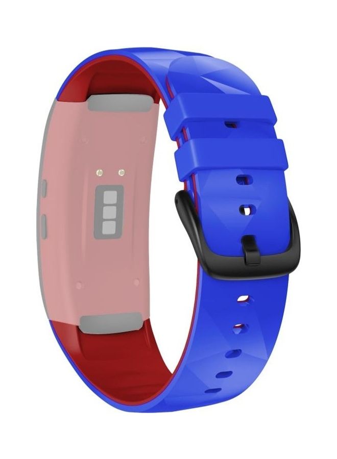 BGM Silicone Replacement Strap Watchband For Samsung Gear Fit2 / Fit2 Pro Two-color Royal Blue Red - Image 1