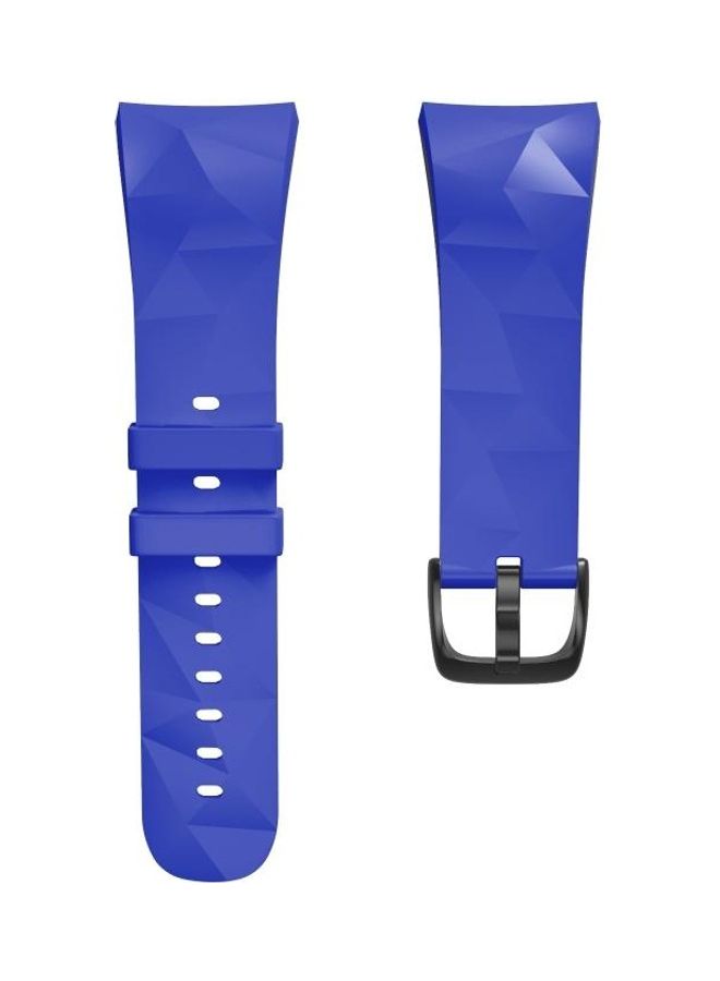 BGM Silicone Replacement Strap Watchband For Samsung Gear Fit2 / Fit2 Pro Two-color Royal Blue Red - Image 2