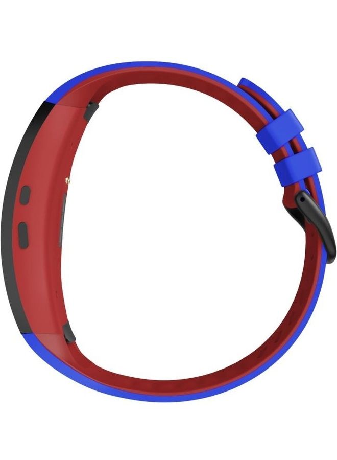 BGM Silicone Replacement Strap Watchband For Samsung Gear Fit2 / Fit2 Pro Two-color Royal Blue Red - Image 5