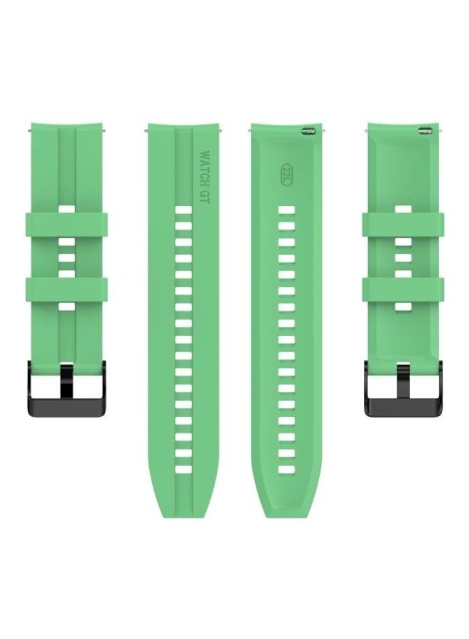 BGM Silicone Replacement Wrist Strap Watchband with Black Buckle For Huawei Watch GT 2 46mm Green - Image 2