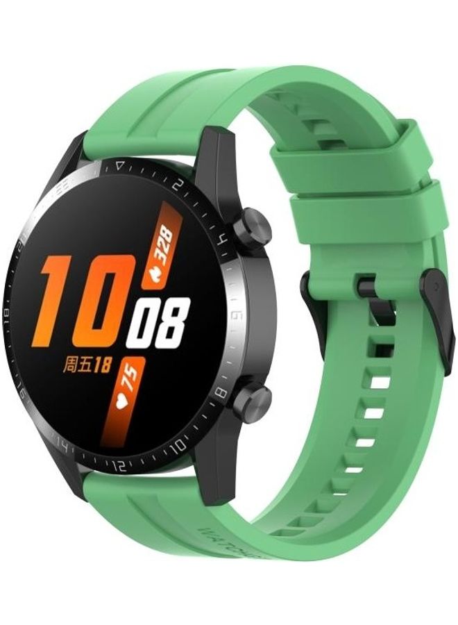 BGM Silicone Replacement Wrist Strap Watchband with Black Buckle For Huawei Watch GT 2 46mm Green - Image 4