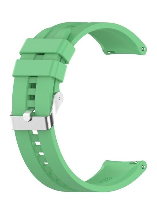 BGM Silicone Replacement Wrist Strap Watchband with Silver Buckle For Huawei Watch GT 2 46mm Green - Image 1