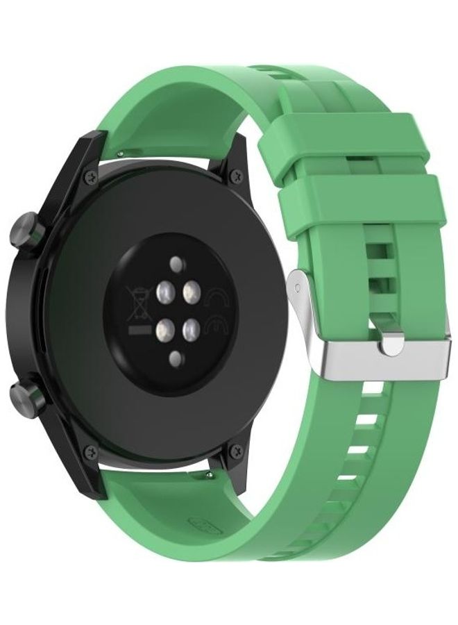 BGM Silicone Replacement Wrist Strap Watchband with Silver Buckle For Huawei Watch GT 2 46mm Green - Image 5