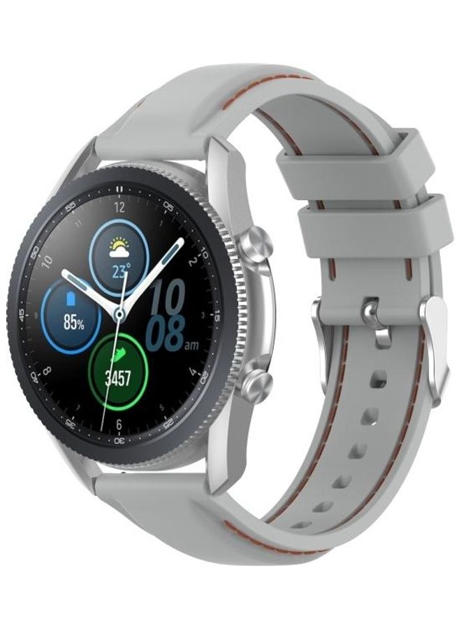 بي جي إم سوار بديل مصنوع من السيليكون لساعة سامسونج جالاكسي 3 مقاس 45 مم/ جير S3 مقاس 22 مم رمادي - Image 4