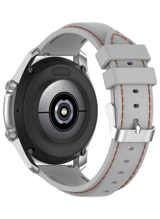 بي جي إم سوار بديل مصنوع من السيليكون لساعة سامسونج جالاكسي 3 مقاس 45 مم/ جير S3 مقاس 22 مم رمادي - Image 5