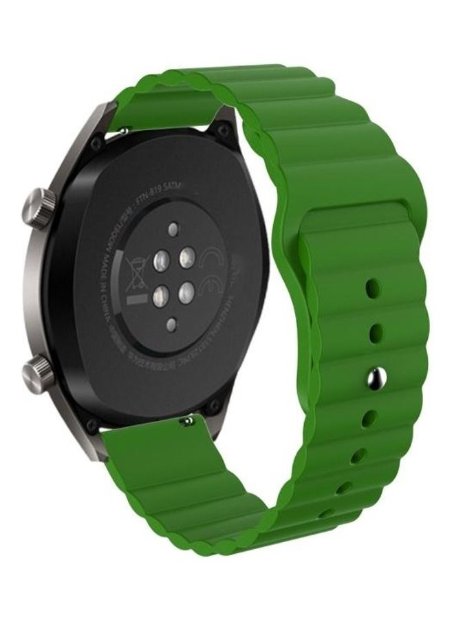 BGM Wavy Design Silicone Replacement Band For Huawei GT2 42mm Green - Image 1