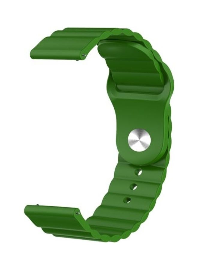 BGM Wavy Design Silicone Replacement Band For Huawei GT2 42mm Green - Image 2
