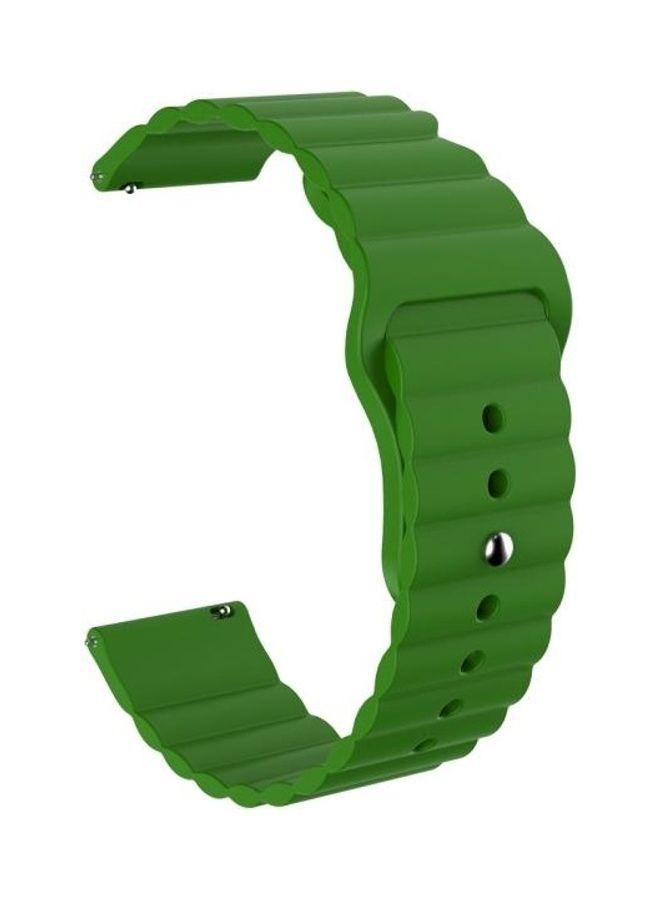 BGM Wavy Design Silicone Replacement Band For Huawei GT2 42mm Green - Image 3