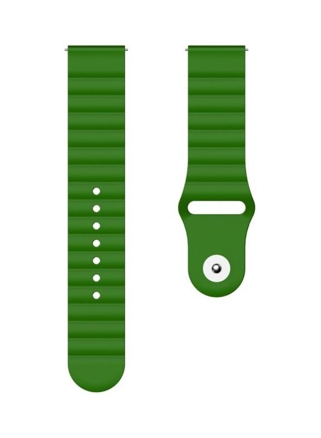 BGM Wavy Design Silicone Replacement Band For Huawei GT2 42mm Green - Image 4