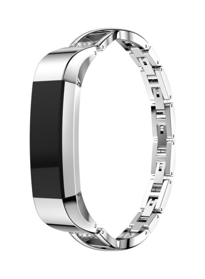 BGM X-shaped Metal Strap For Fitbit Alta Smart Watch Silver - Image 1