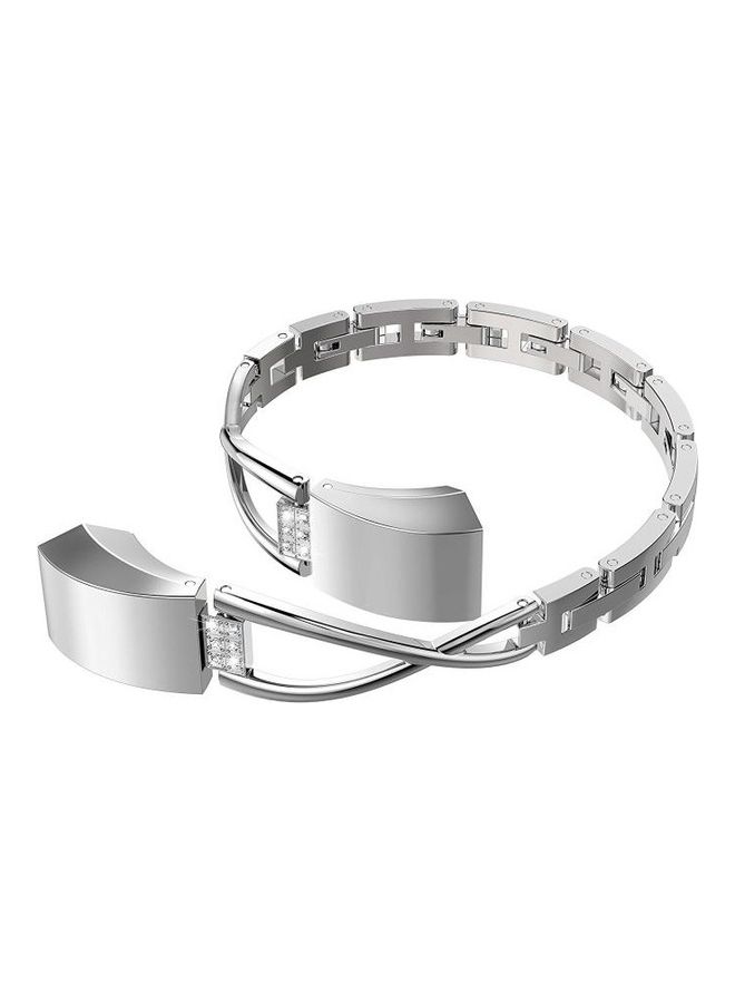 BGM X-shaped Metal Strap For Fitbit Alta Smart Watch Silver - Image 4