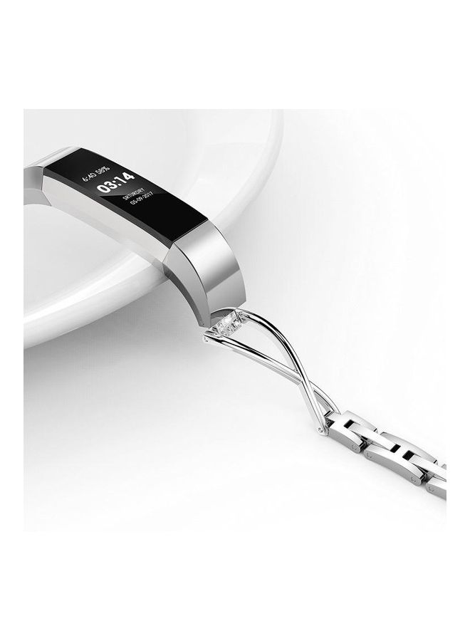 BGM X-shaped Metal Strap For Fitbit Alta Smart Watch Silver - Image 5