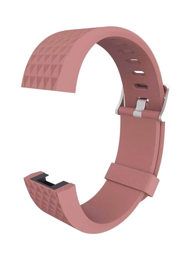 BGM Diamond Texture TPU Watchband For Fitbit Charger 2 Bracelet Watch Brown - Image 4