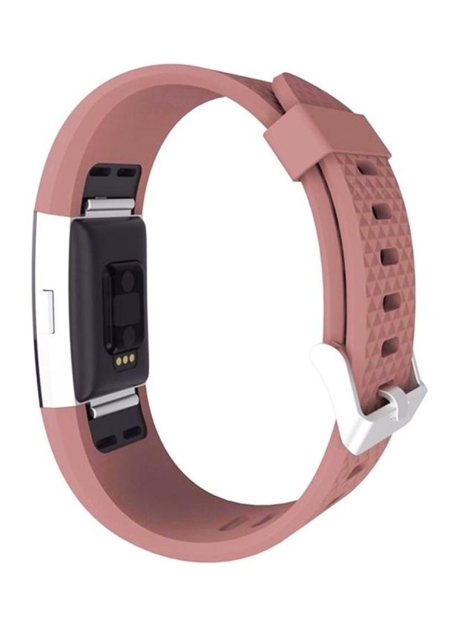 BGM Diamond Texture TPU Watchband For Fitbit Charger 2 Bracelet Watch Brown - Image 5