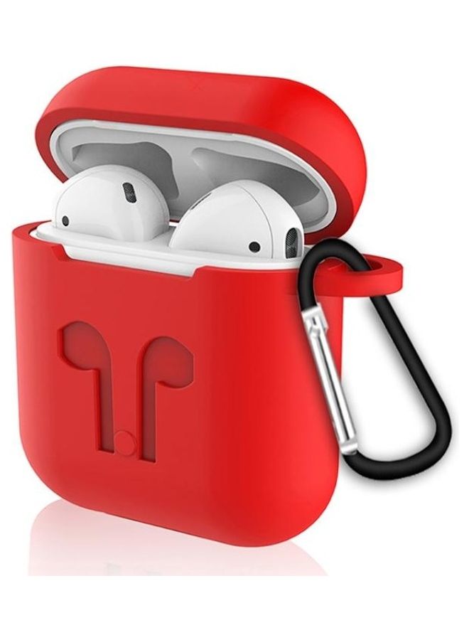 BGM 6-in-1 Wireless Earphone Silicone Case Set with Accessories for Apple AirPods Red - Image 2