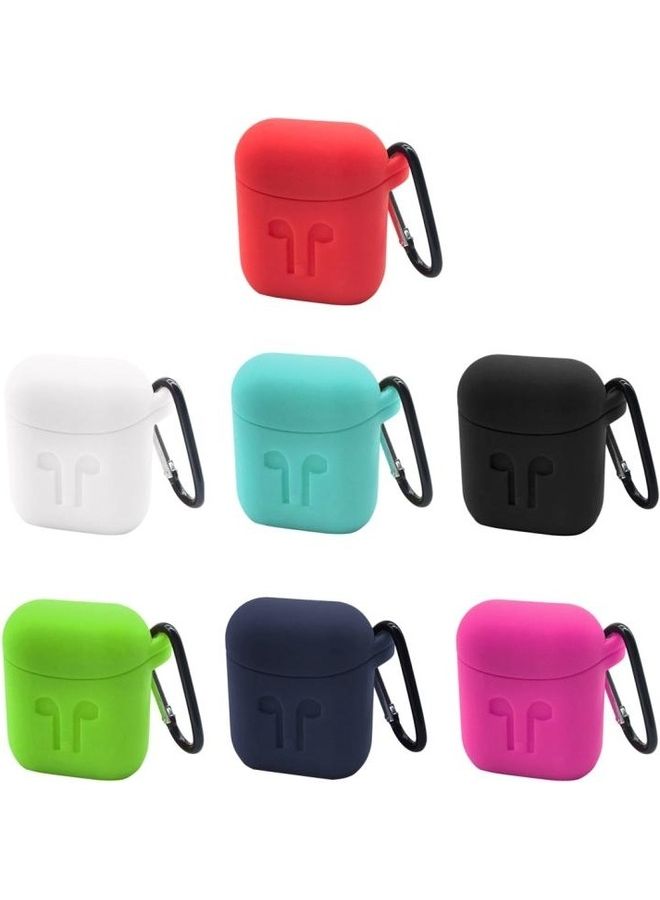 بي جي إم علبة حماية محمولة من السيليكون لسماعات الأذن اللاسلكية مزودة بخطاف لسماعات أبل آيربودز 1/2 أحمر - Image 5