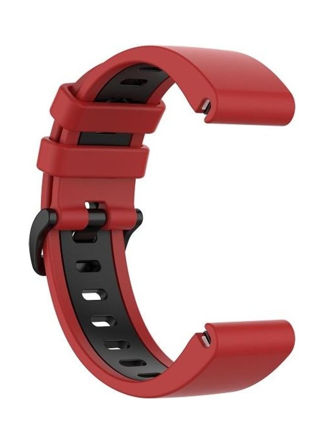 BGM Silicone Two Colour Strap For Garmin Fenix 6S Red - Image 3