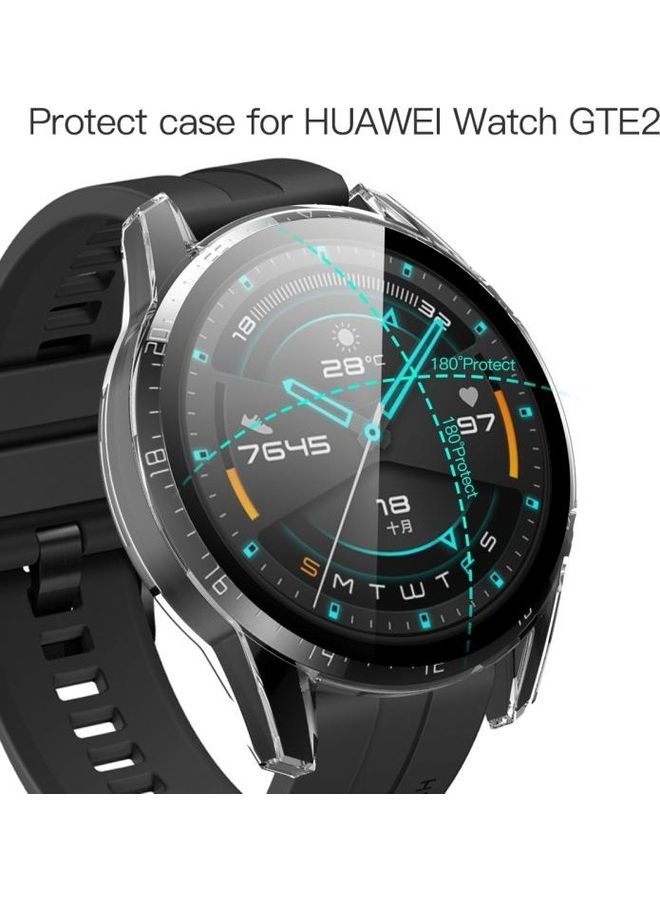 BGM Tempered Glass Screen Protector With Fully Plating PC Case For Huawei Watch GT2 46mm Clear - Image 4