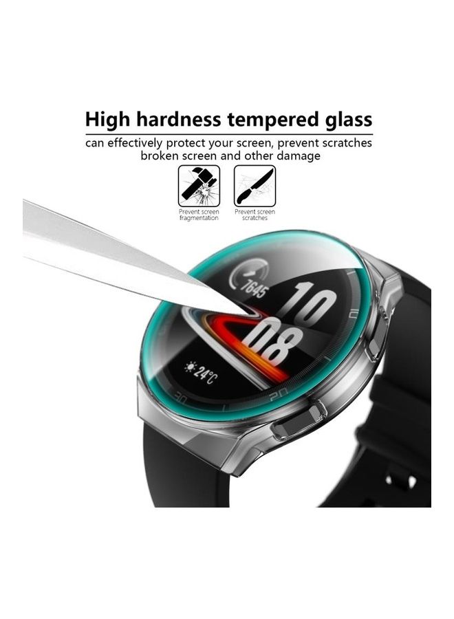 BGM Tempered Glass Screen Protector With Fully Plating PC Case  For Huawei Watch GT2e Clear - Image 3