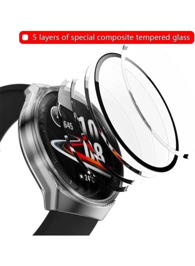 BGM Tempered Glass Screen Protector With Fully Plating PC Case  For Huawei Watch GT2e Clear - Image 4