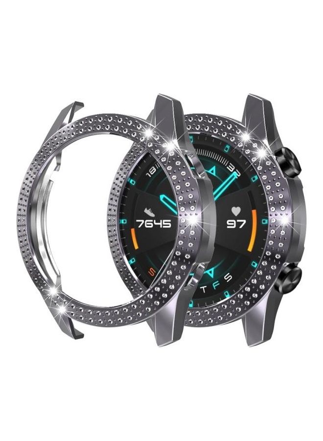 BGM Double Row Diamond Watch Case For Huawei GT2 46mm PC Grey - Image 5