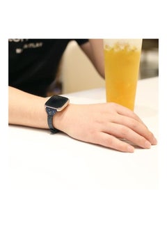 BGM Versa SE Studded Slim Sequin Glitter Leather Strap For Fitbit Versa / Versa 2 / Versa Lite Black  - Image 5