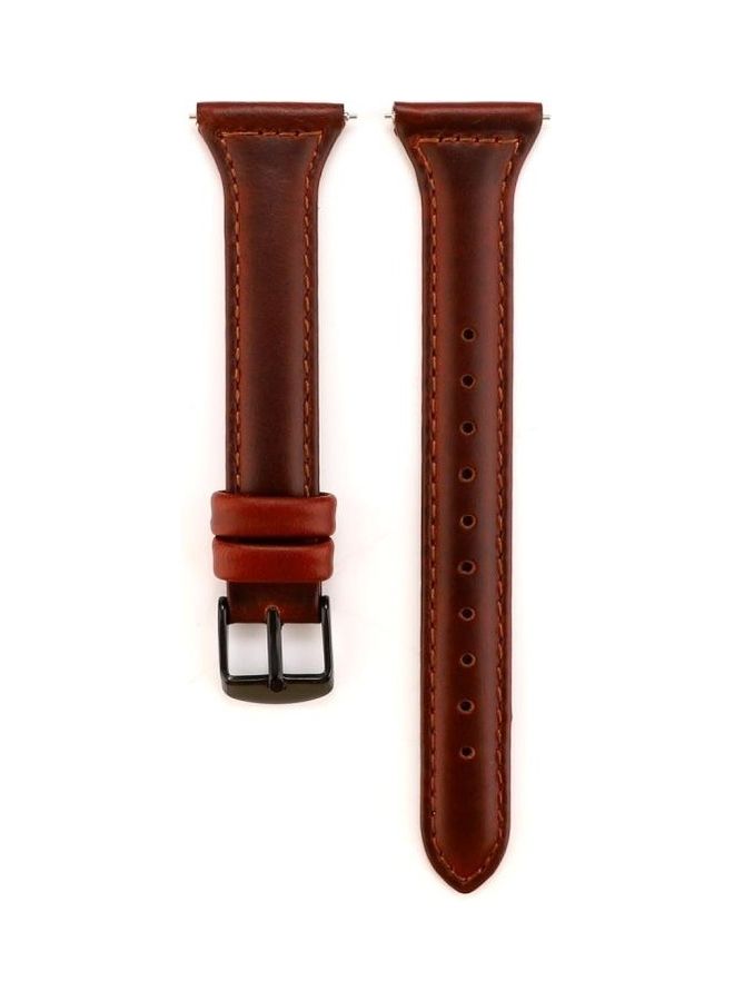 BGM - Versa Razy Horse Texture Genuine Leather Strap For Fitbit Red - Image 1
