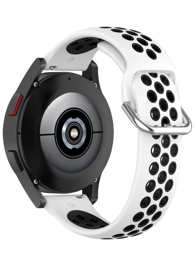 BGM Silicone Replacement Strap Watchband For Samsung Galaxy Watch4 40mm White/Black - Image 3