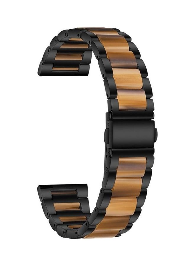 BGM Universal Stainless Steel Resin Replacement Strap Watchband For Garmin Venu/Vivoactive 3 20mm Black - Image 1