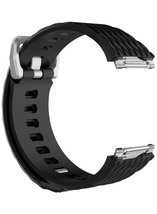 BGM Ionic Dragon Scale Texture Silicone Replacement Wrist Strap Watchband with Buckle For Fitbit- Small Lime Green - Image 2