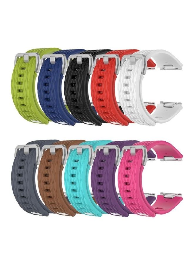 BGM Ionic Dragon Scale Texture Silicone Replacement Wrist Strap Watchband with Buckle For Fitbit- Small Lime Green - Image 4