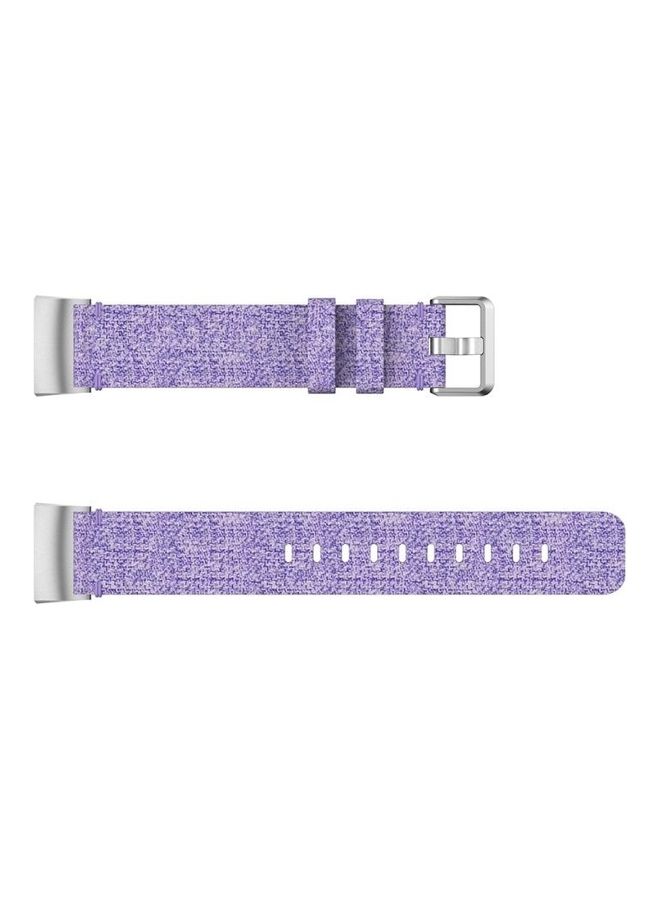 BGM Woven Vanvas Nylon Replacement Strap Band for Fitbit Charge 3 Light Purple - Image 3
