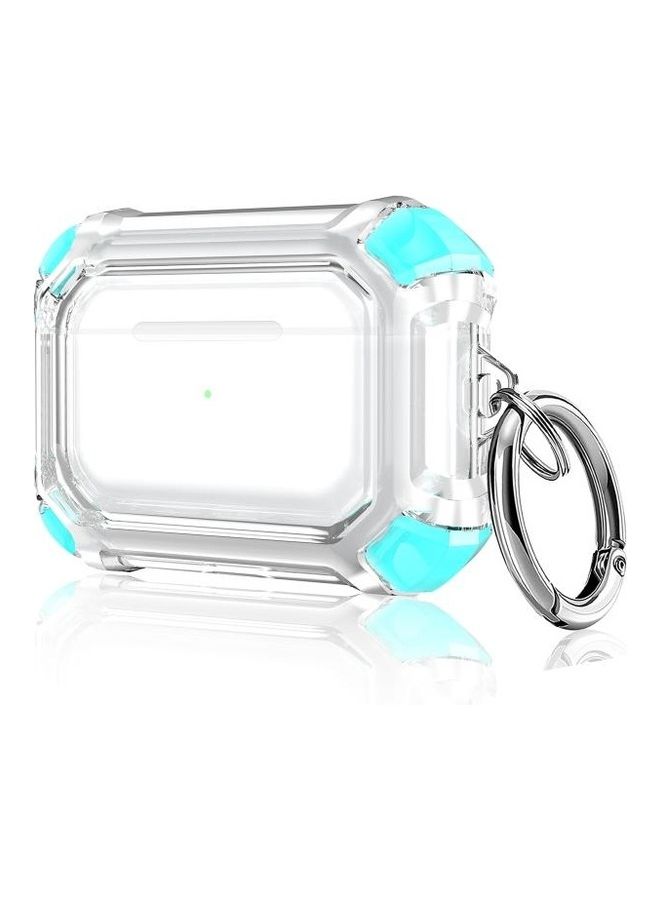 BGM Wireless Earphone Dual-color PC Protective Case with Hook For AirPods Pro Green - Image 1